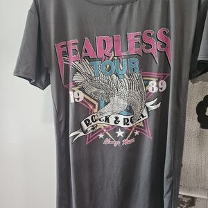 Fearless Tour Graphic Pajama Shirt - Gray